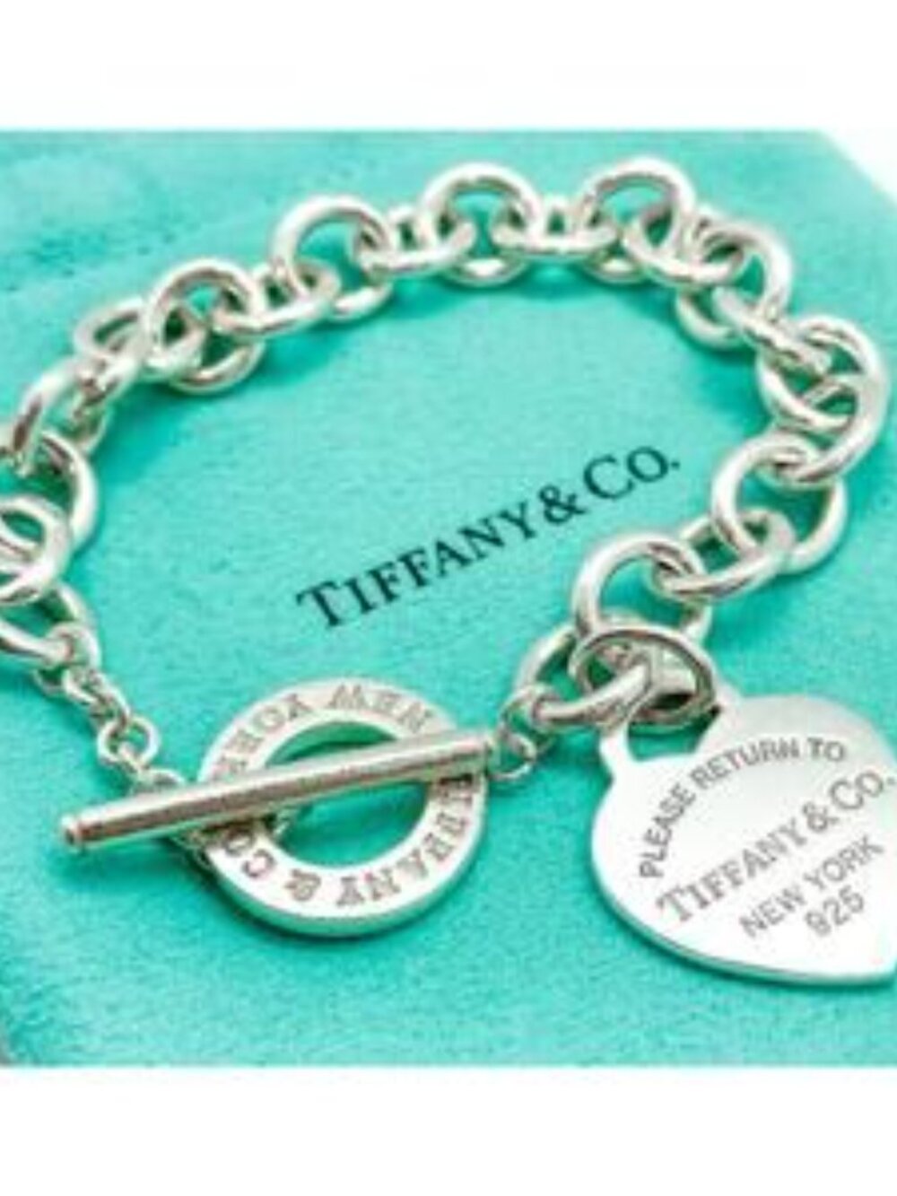 Tiffany & Co. Return to Tiffany Double Heart Tag Toggle Bracelet Sterling Silver